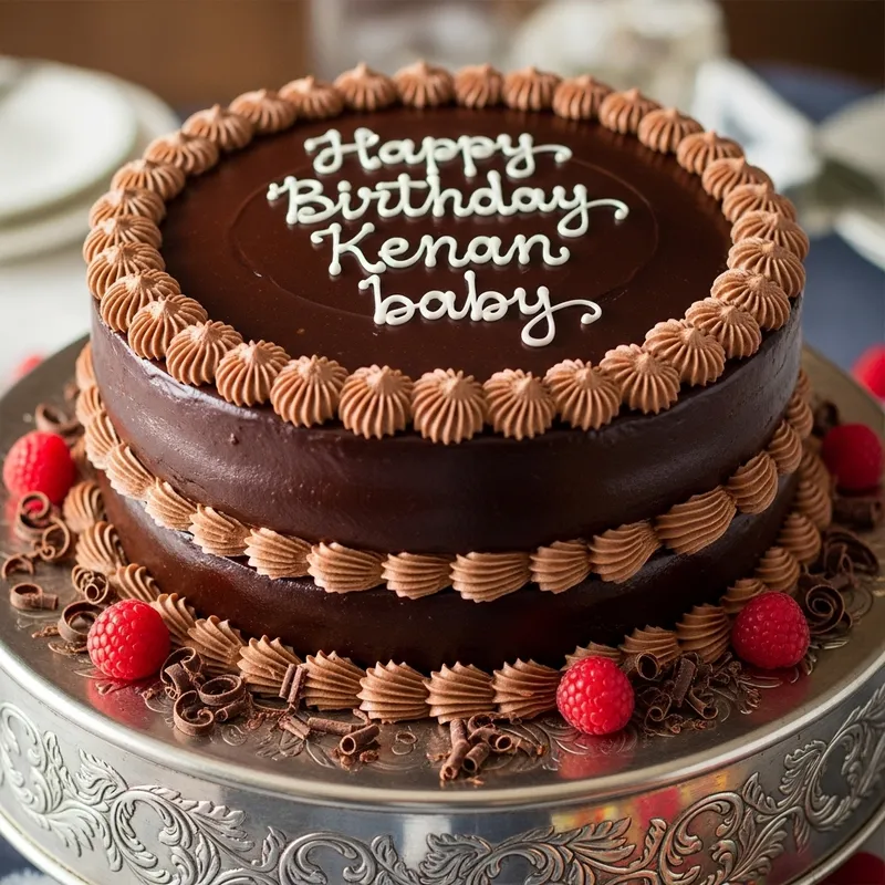 Mouthwatering Happy Birthday Kenan Baby Chocolate Cake