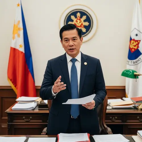 Influential Asian Politician Speaking in Government Office