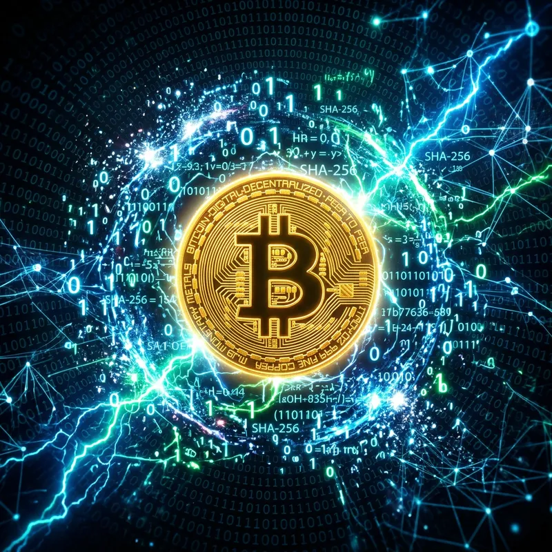 Abstract Bitcoin Art | Cryptocurrency Digital Illustration