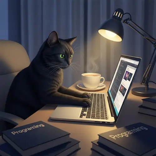 Cat Coding on Laptop: Feline Programming Genius