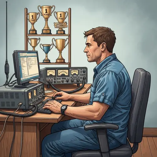 40-Year-Old Caucasian Male Athlete in Radio Competitions