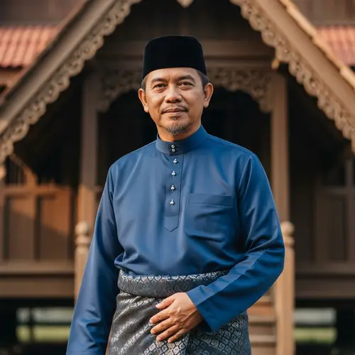 Malaysian Traditional Attire for Men | Middle-Aged Man, Age 55