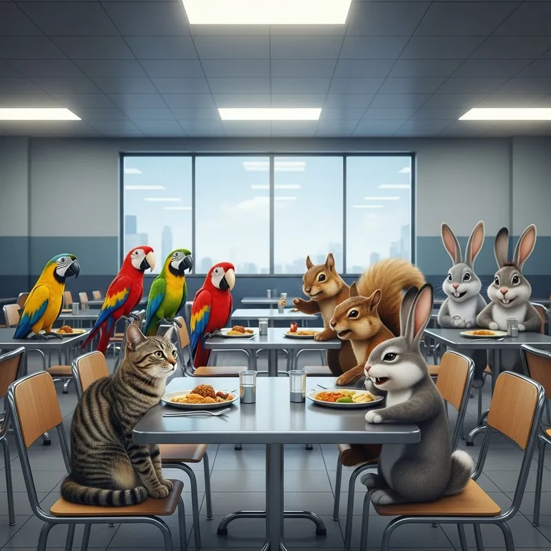 Lonely Tabby Cat at Lunch Table | Animals Teasing and Ignoring It