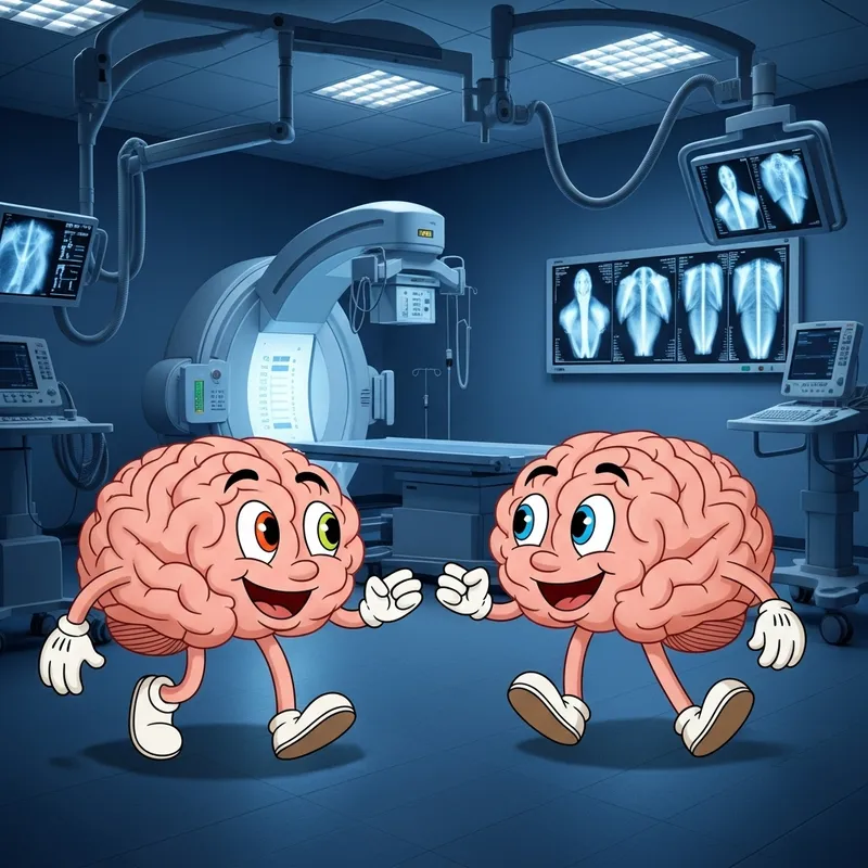 Playful Animated Brains in Radiology Room | Pixar Style