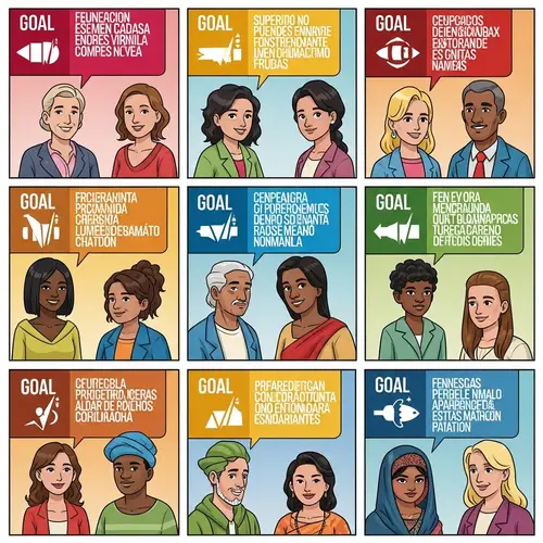 United Nations Goals Comic Strip: Engaging and Diverse Illustrations