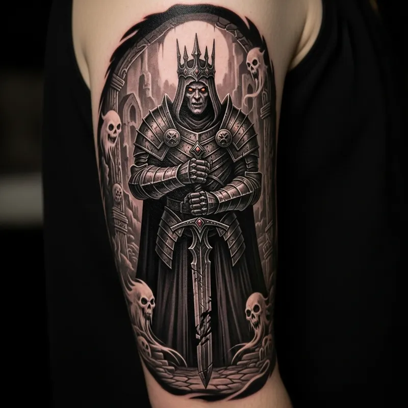 Witch King of Angmar Tattoo: Dark Fantasy Design