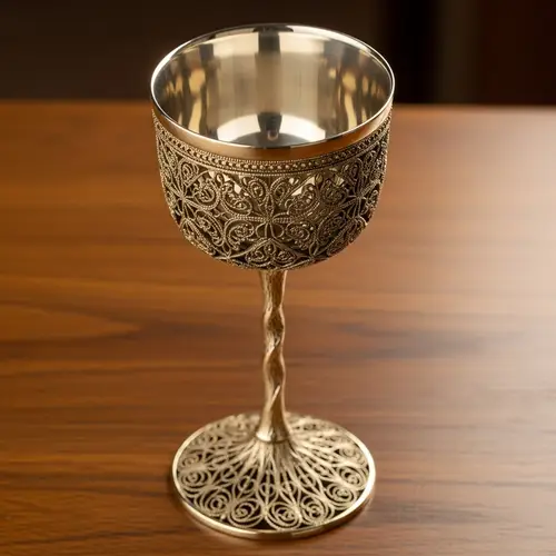 Intricately Crafted Goblet with Delicate Filigree Patterns