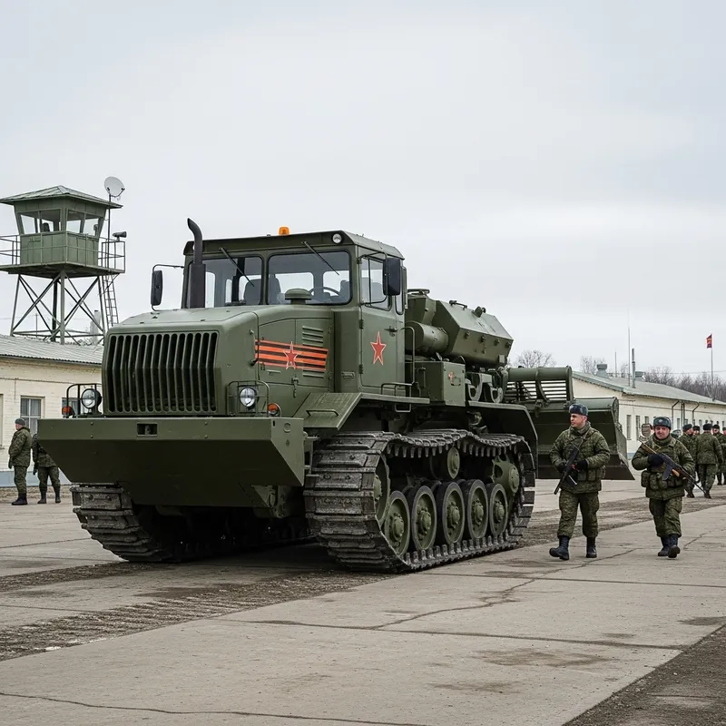 Special Soviet Military Tractor in Soviet Base