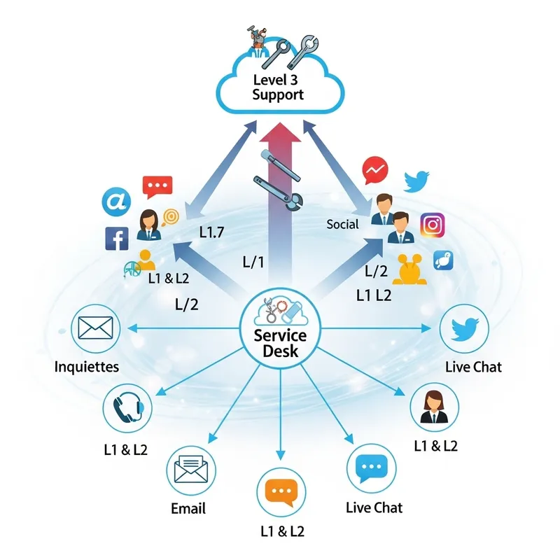 Omnichannel Service Desk Support Model for L1 & L2 Technical Support