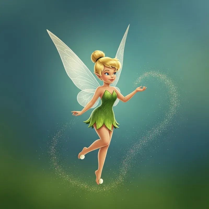 Tinker Bell Fairy in Green Leaf Outfit