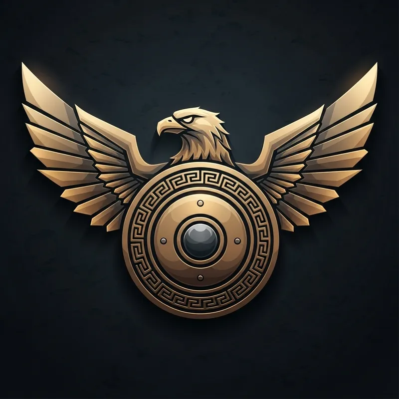 Eagle-Inspired Greek Titan Logo Design
