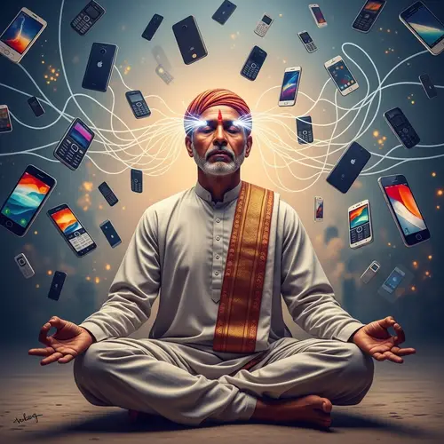 Mental Connection to Cell Phones: Spiritual Fusion Imagery