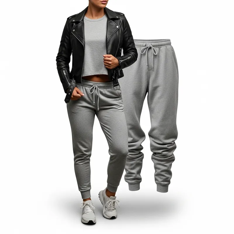 Stylish Gray Home Clothes with Biker Elements