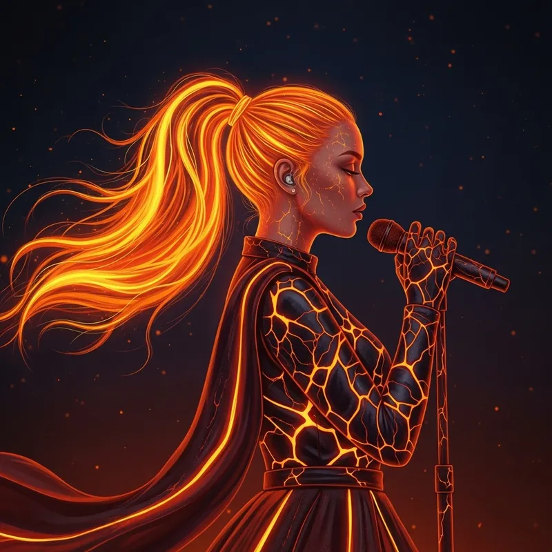 Taylor Swift: Hypothetical Singer with Lava Hair