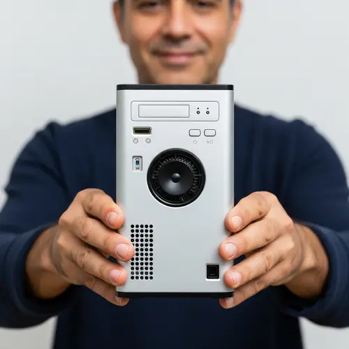 High-Speed Modern Computer System Held by Gracious Hands