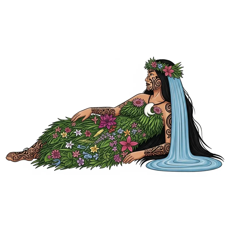 Stunning Papatūānuku Earth Mother Dress Art - Maori Beauty
