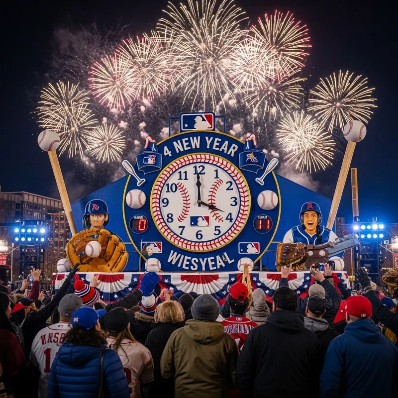 Happy New Year 2024 Baseball Celebration
