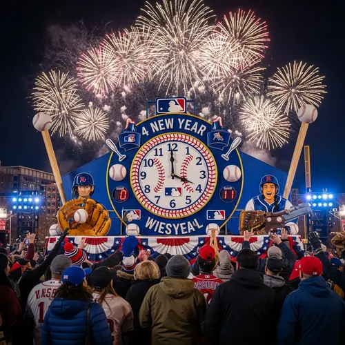 Festive Baseball New Year's Eve Countdown 2024