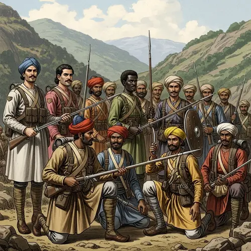 Kumaoni Soldiers Historical Battle Scene