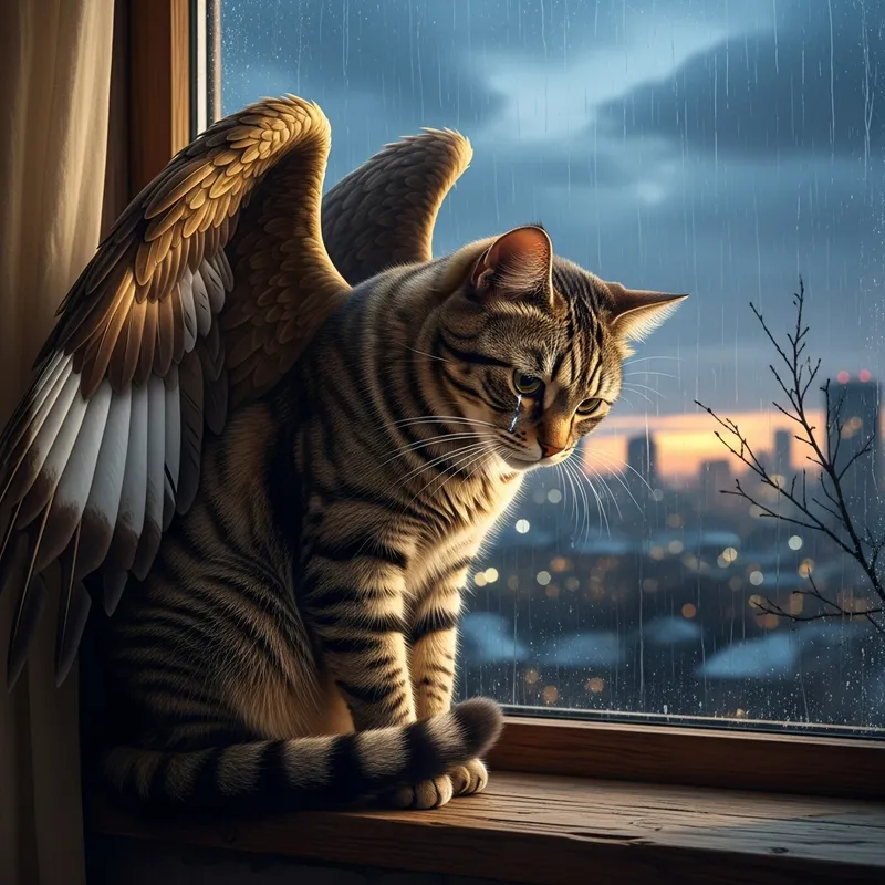 Sad Cat with Wings: A Heartwarming Tale