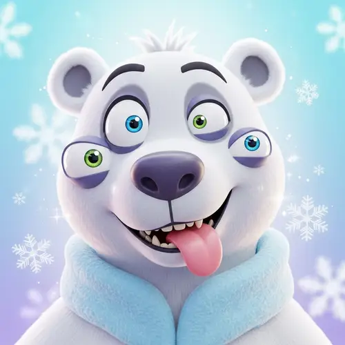 Pepe-inspired Virtual Polar Bear Illustration | Playful Digital Art