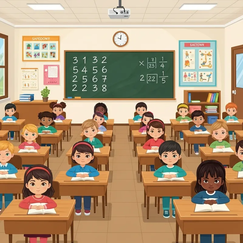 Diverse Primary School Students Act Out Safety Lockdown Drill