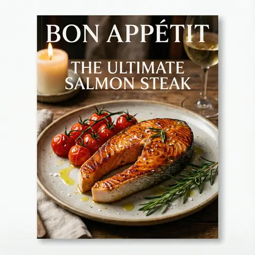 Sumptuous Salmon Steak with Fresh Rosemary and Juicy Tomatoes