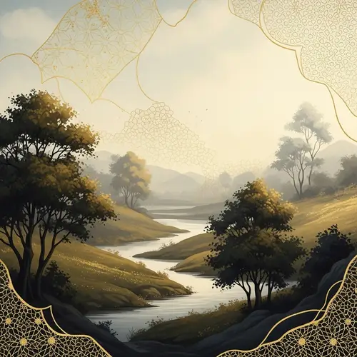 Tranquil Islamic Landscape Art | Peace & Spirituality Inspo