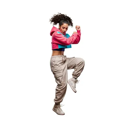Energetic Hispanic Woman Hip Hop Dance Moves