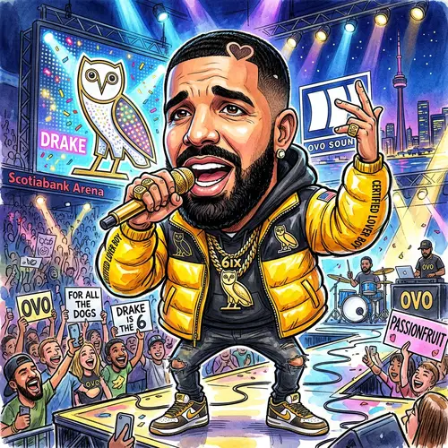 Drake Funny Caricature - Unique Art Piece