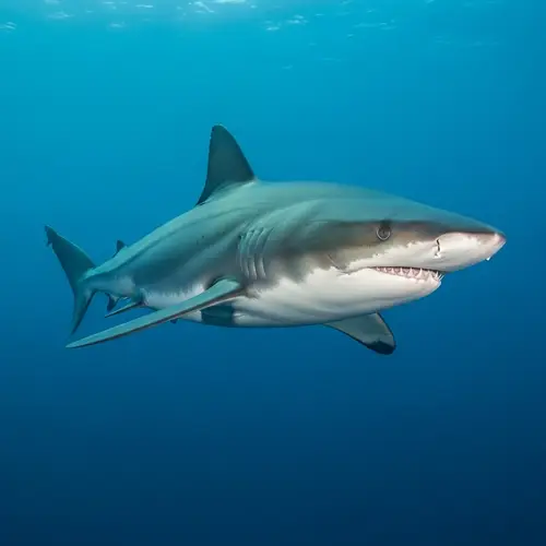 Majestic Predator of the Deep: Fearsome Shark in Underwater World