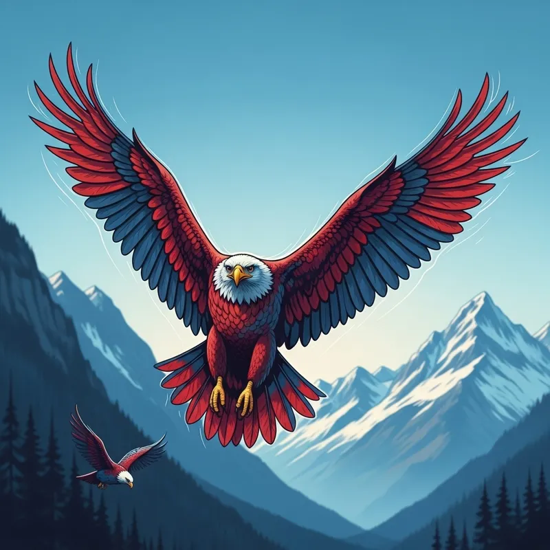 Vibrant Eagle Artwork: Essence of Freedom and Strength