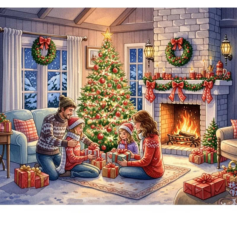 Cozy Christmas Cottage with Festive Family Celebrations