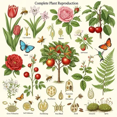 Botanical Plant Reproduction: Cross and Self-Pollination in Various Plant Species