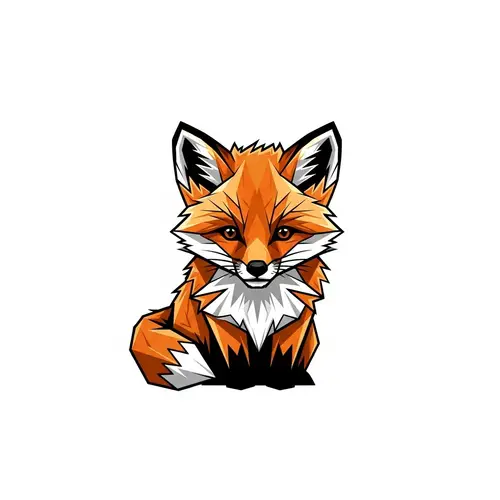 Baby Fox Logo Triangulation - Stylish and Versatile Design