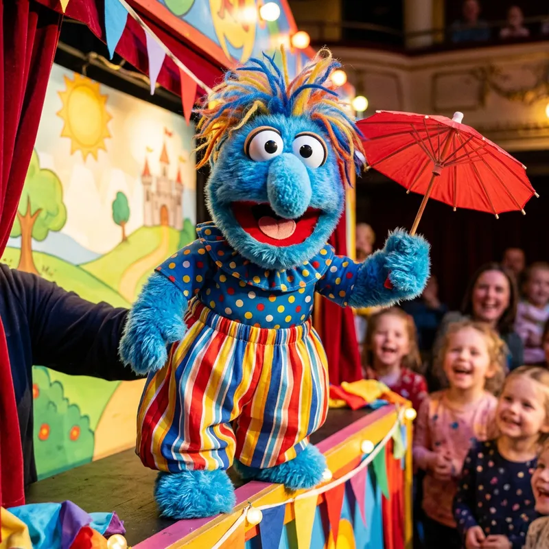 Adorable Blue Muppet Puppet for Kids' Entertainment