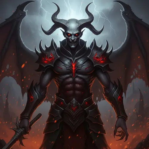 Malevolent Demonic Entity with Grayish Skin and Haunting Eyes