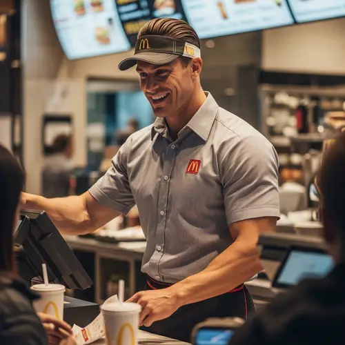 Athletic McDonald's Worker | Charismatic CR7 at Fast Food Restaurant
