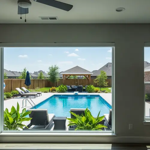 Tranquil Outdoor Pool Views from Modern Suburban Home