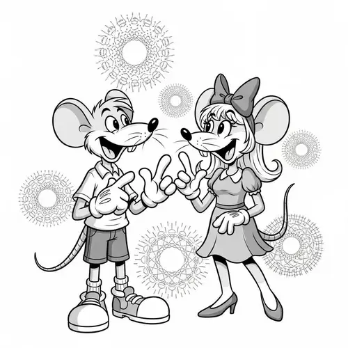 Charming Mouse Characters in Spirited Interaction | New Content Generation