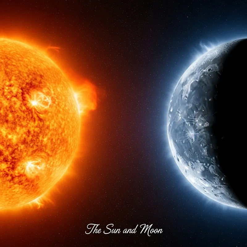 The Sun and Moon Wallpaper: Celestial Artwork