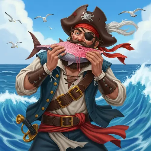 Rugged Pirate on the High Seas - Adventure Scene