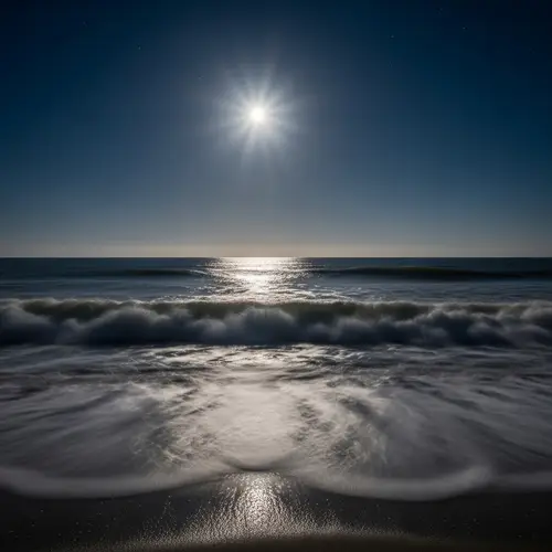 Serene Night Seascape | Impressionism Style Art with Moonlight Reflections