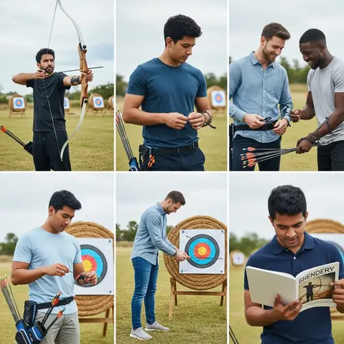 Diverse Men Engaging in Archery - Fun Outdoor Activity