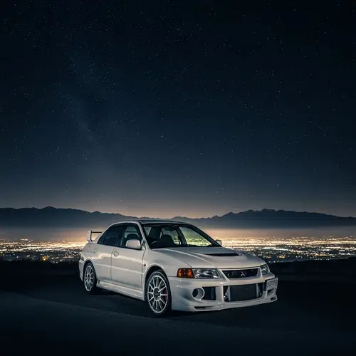 Mitsubishi Evo IV in Majestic Mountain Landscape