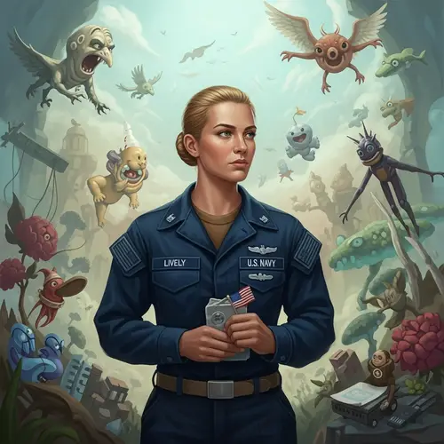 LIVELY, Strawberry Blonde U.S. Navy Hospital Corpsman in Fairytale-esque Setting