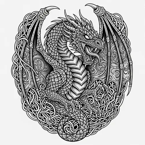 Majestic Dragon in Blackwork Style | The Power of Intricate Design
