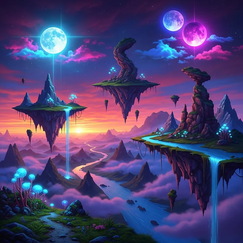 Surreal Landscape: Abstract Art with Mystical Energy