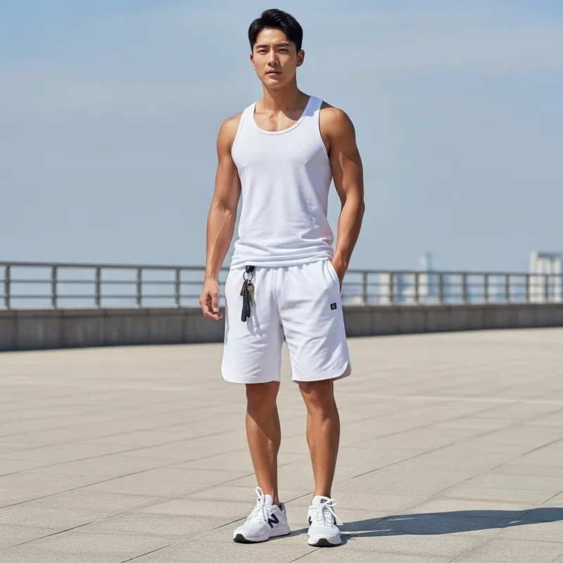 Handsome Fit Young Korean in Stylish Athletic Gear