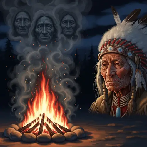 Native American Shaman Staring into Campfire | Ancestral Spirits Revealed